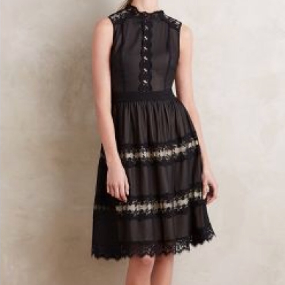 Anthropologie HD in Paris black lace dress size L